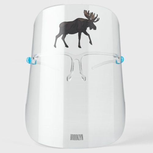 Moose cartoon illustration  face shield