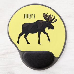 Moose cartoon illustration gel mouse pad