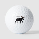 Moose Cartoon Illustration Golf Balls at Zazzle
