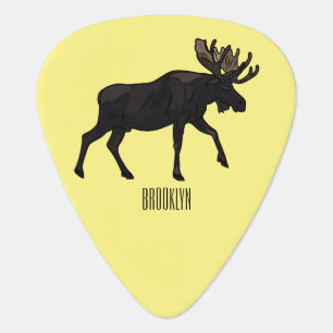 Moose cartoon illustration guitar pick