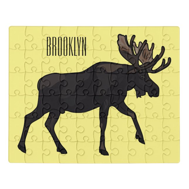 Moose cartoon illustration jigsaw puzzle (Puzzle Horizontal)