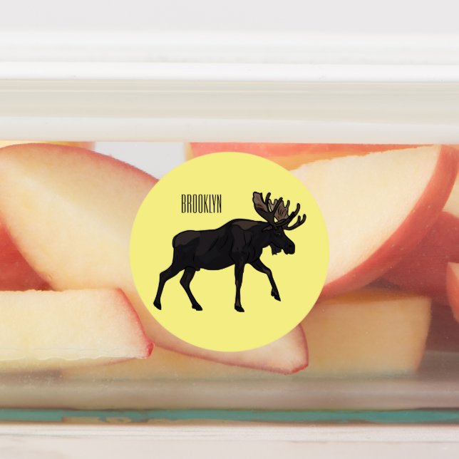 Moose cartoon illustration labels (Affixed)