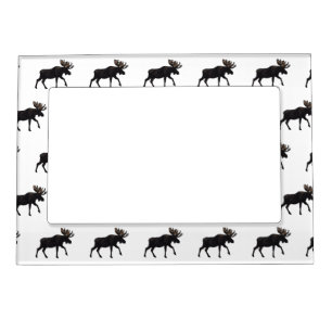 Moose cartoon illustration magnetic frame