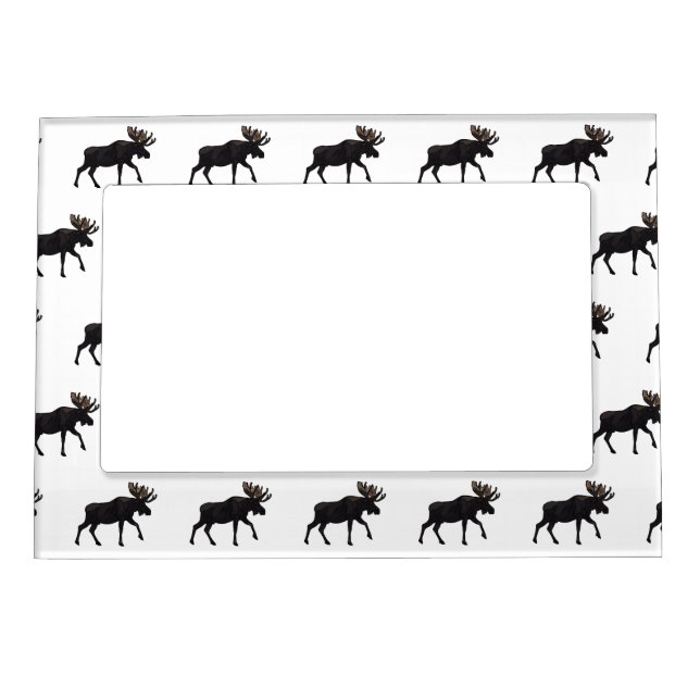 Moose cartoon illustration magnetic frame (Front)