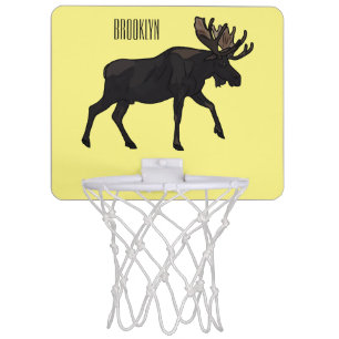 Moose cartoon illustration mini basketball hoop