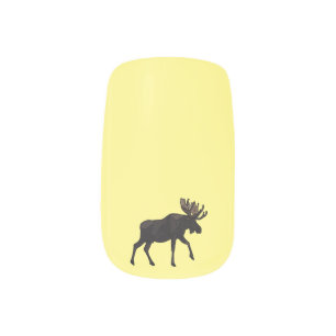 Moose cartoon illustration minx nail art