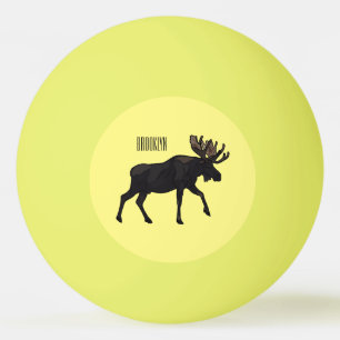 Moose cartoon illustration ping pong ball
