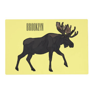 Moose cartoon illustration placemat