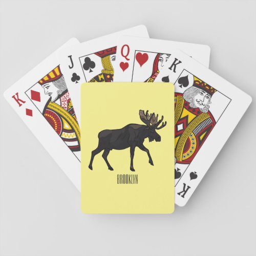 Moose cartoon illustration playing cards