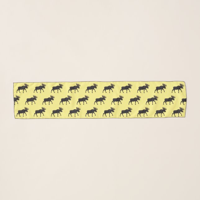 Moose cartoon illustration scarf (Front (Horizontal))