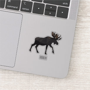 Moose cartoon illustration sticker