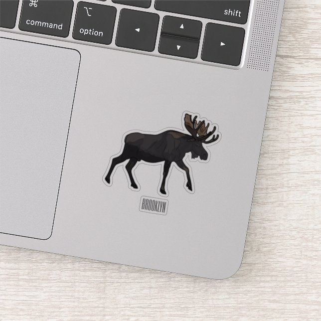 Moose cartoon illustration sticker (Detail)