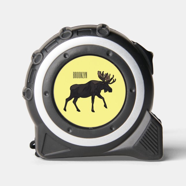 Moose cartoon illustration tape measure (Front)