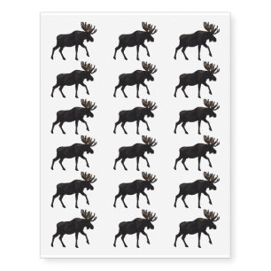 Moose cartoon illustration temporary tattoos