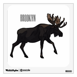 Moose cartoon illustration wall decal
