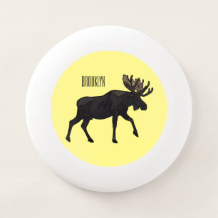 Moose cartoon illustration Wham-O frisbee