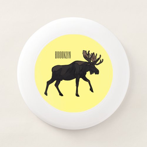 Moose cartoon illustration Wham_O frisbee