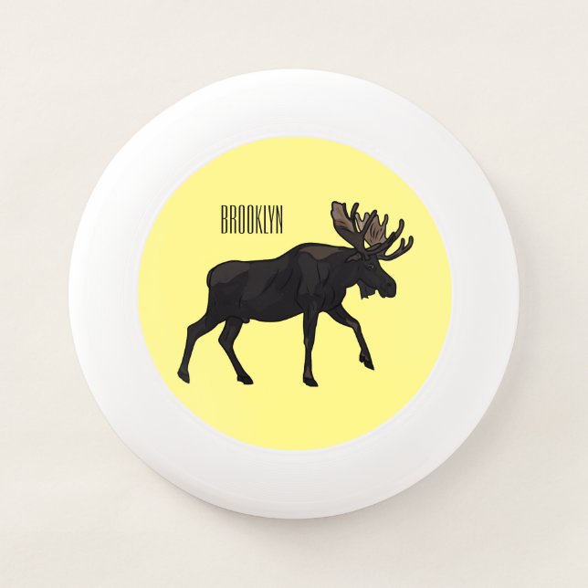 Moose cartoon illustration Wham-O frisbee (Front)