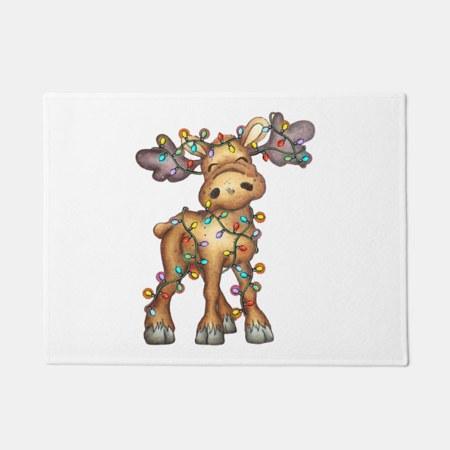 Moose Christmas Doormat (Front)