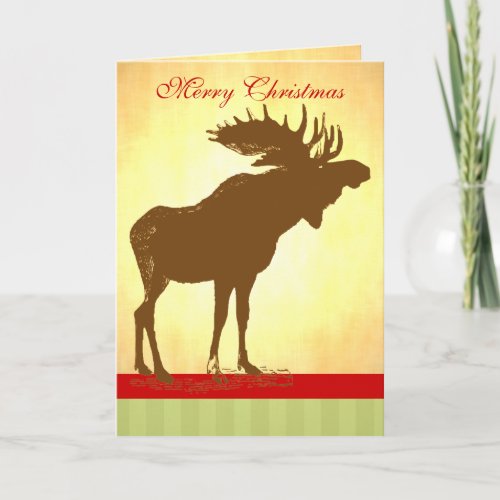 Moose Christmas Holiday Card