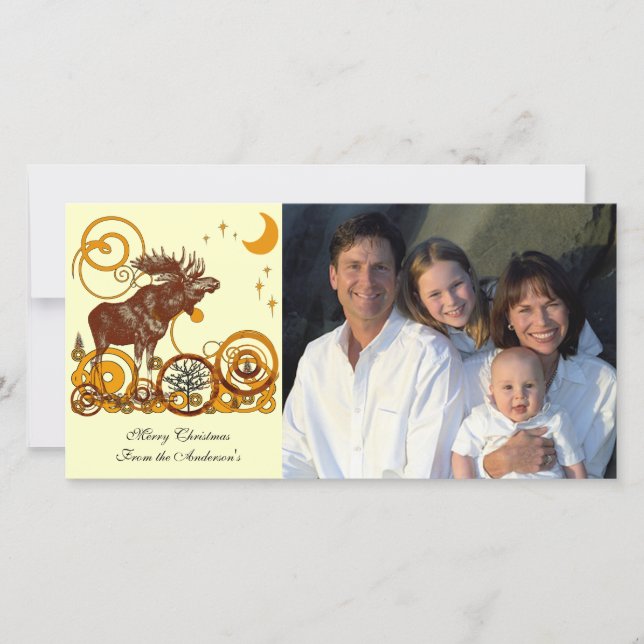 Moose Christmas Holiday Card (Front)