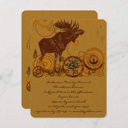 Moose Christmas Invitation