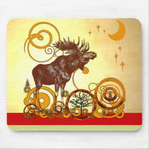 Moose Christmas Mouse Pad