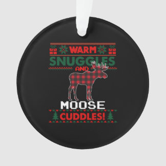 Moose Christmas Pajama Shirt Moose Ugly Christmas Ornament