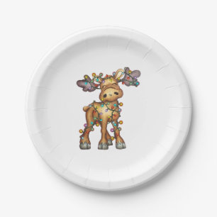 Moose Christmas Paper Plates