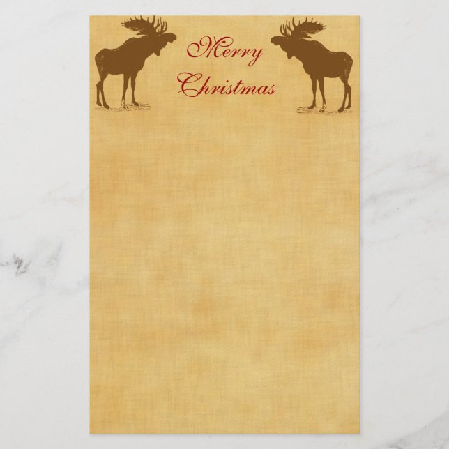 Moose Christmas Stationery (Front)