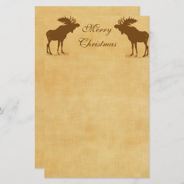 Moose Christmas Stationery (Front/Back)