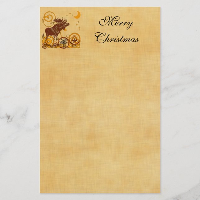 Moose Christmas Stationery (Front)