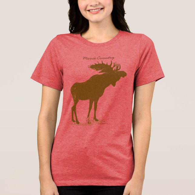 Moose Christmas Tri-Blend Shirt (Front)