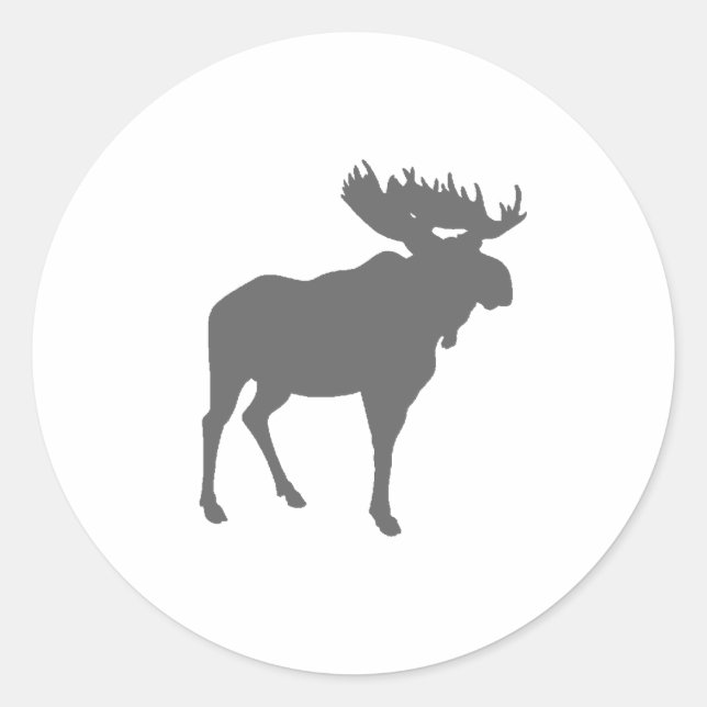 moose classic round sticker (Front)