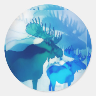 moose classic round sticker