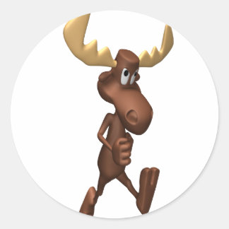 moose classic round sticker