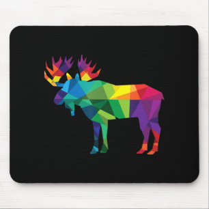 Moose colorful low poly art HUNTING theme hunters Mouse Pad
