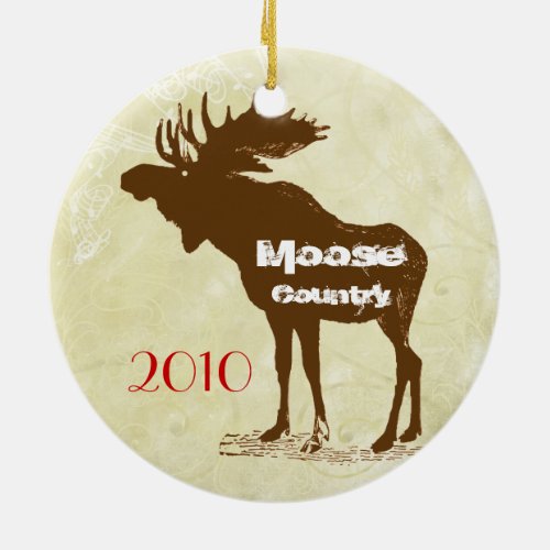 Moose Country Christmas Photo Ornament