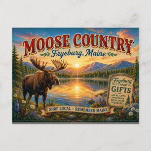 Moose Country Fryeburg Maine Nostalgic Postcard