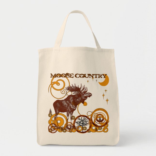 Moose Country Organic Reusable Shopping Gift Bag (Front)