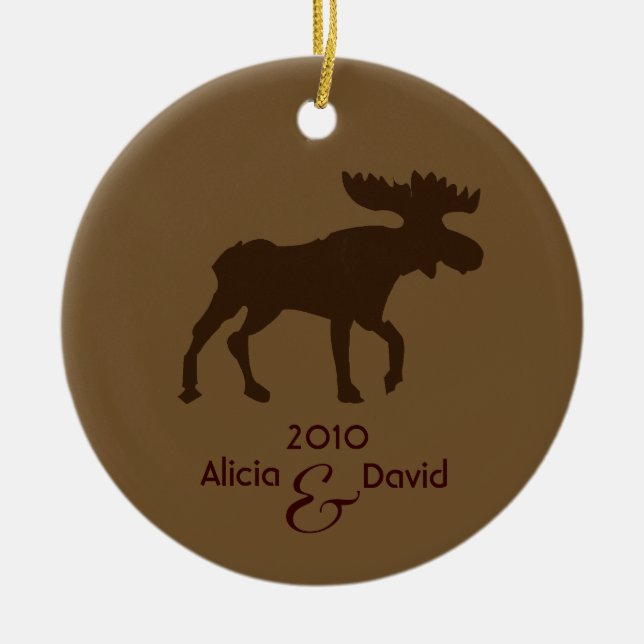 Moose Country Rustic Christmas Tree Ornament (Front)