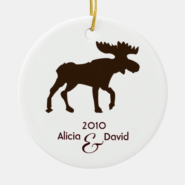 Moose Country Rustic Christmas Tree Ornament (Front)