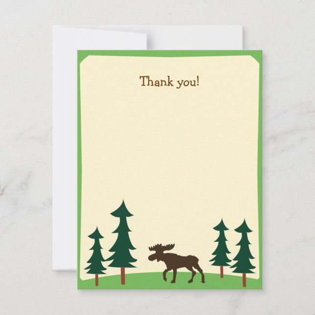 Moose Country Woodland Flat Thank you note (Front)