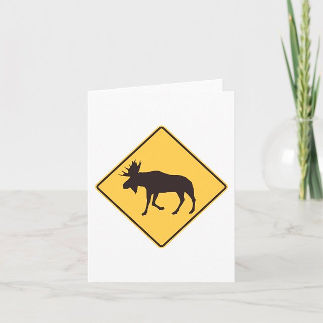 Moose Crossing Road Sign Wildlife Safety Card (Creator Uploaded)