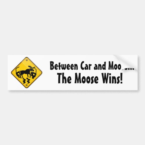 Moose Crossing Sign Bumper Sticker