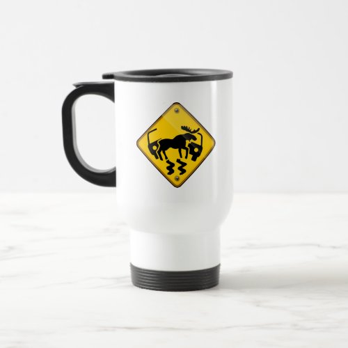 Moose Crossing Sign Travel Mug