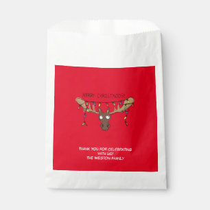 Moose Cute Funny Christmas Favor Bag