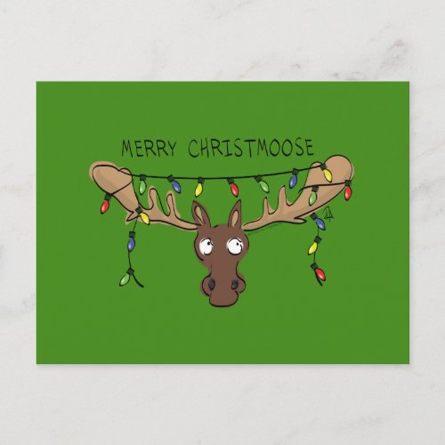 Moose Cute Funny Christmas Postcard