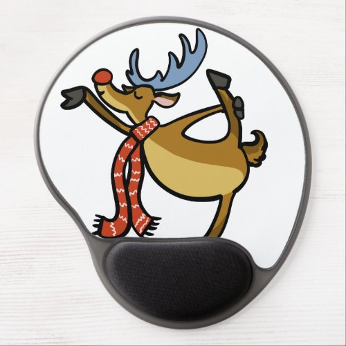 Moose dancing cartoon  choose background color gel mouse pad