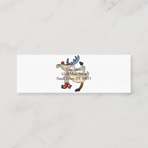 Moose dancing cartoon  choose background color mini business card